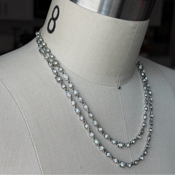 Givenchy | Chase Collection Sparkly Crystals Radiant Two-Row Array Necklace - Picture 7 of 14